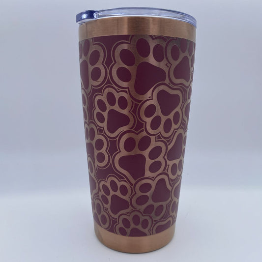 Puppy Paws engraved 20oz stainless steel tumbler