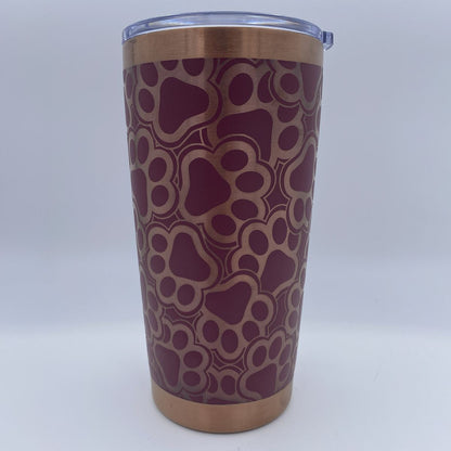 Puppy Paws engraved 20oz stainless steel tumbler