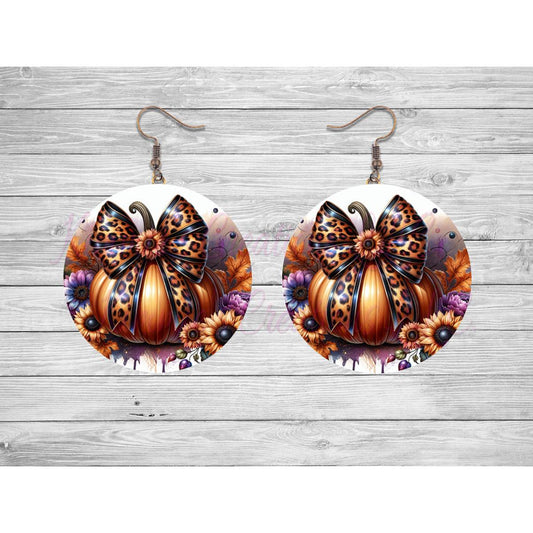 Floral Pumpkin Round Earrings