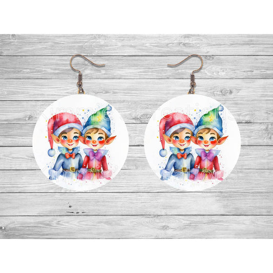 Two Elves Round Earrings