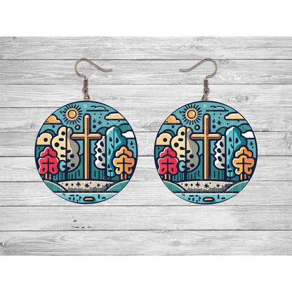 Crosses of Faith Round Earrings - Kimmie's Creations L.L.C.