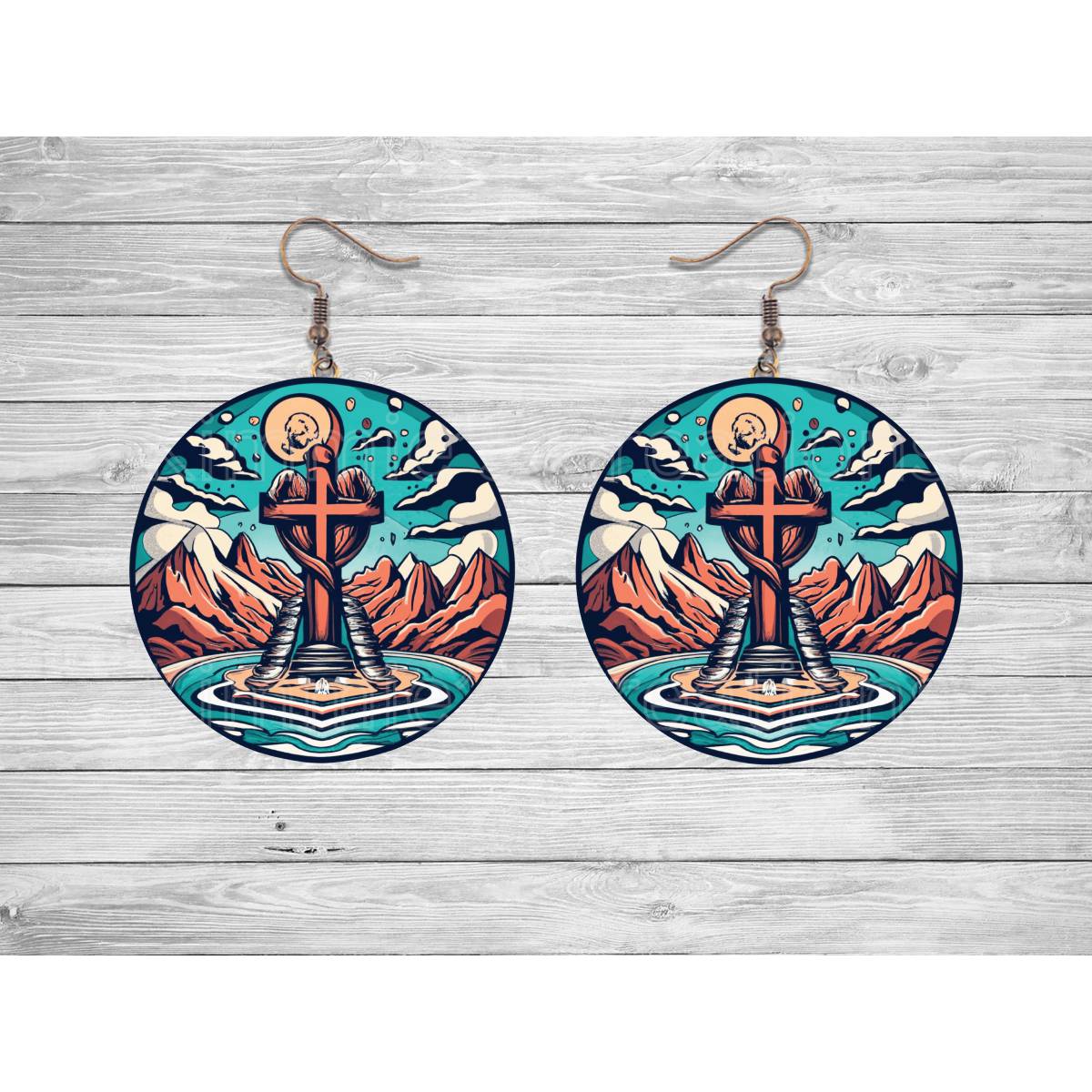 Crosses of Faith Round Earrings