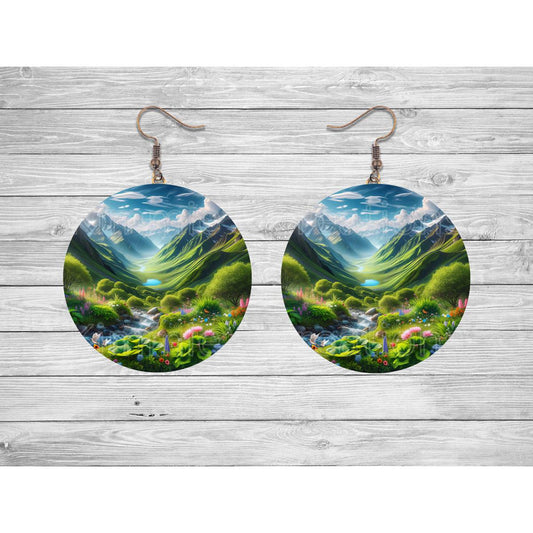 Green Valley Round Earrings