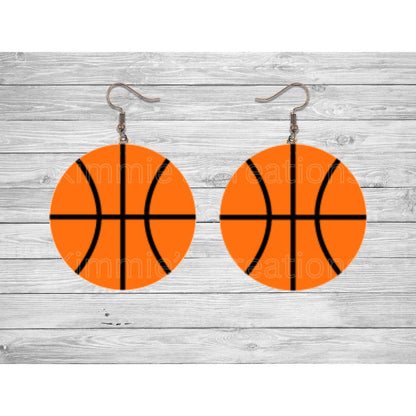 Basketball Round Earrings - jewelry