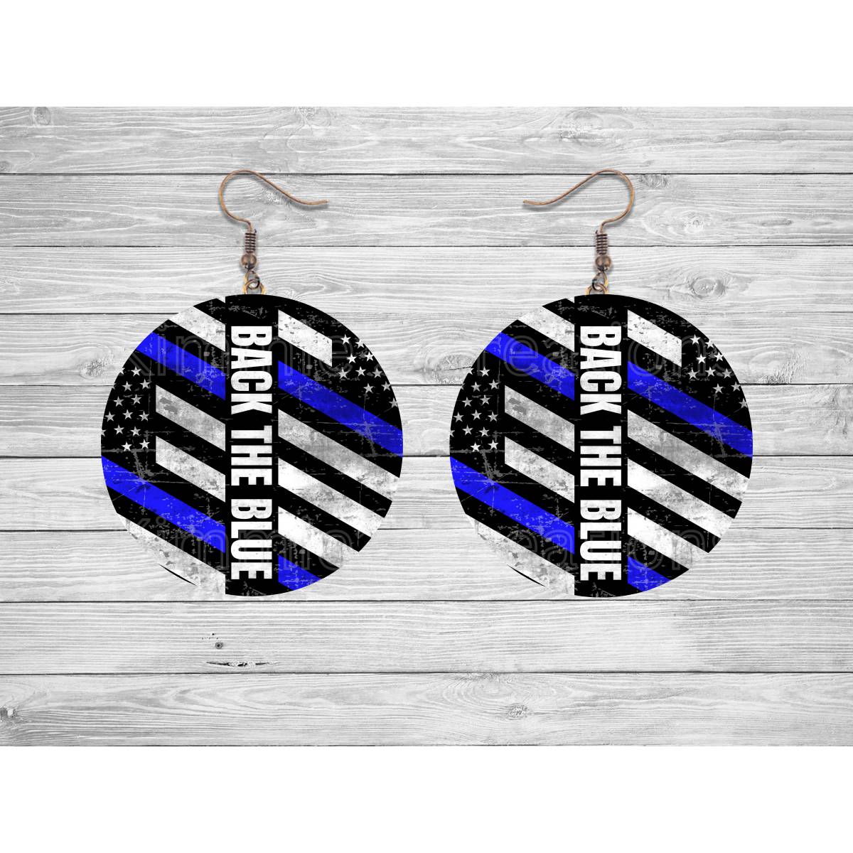 Back the Blue Round Earrings - jewelry