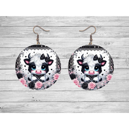 Stupendous Cow Round Earrings - jewelry