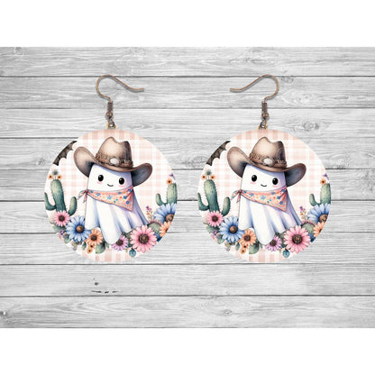 Funny Halloween Ghosts Round Earrings - 31 - jewelry
