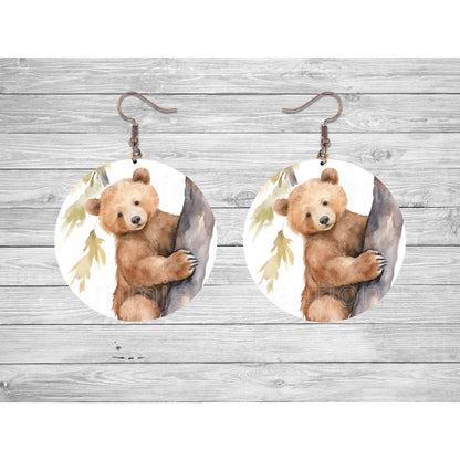 Stacey’s Bears - 2 designs on Round Earrings - 01 - jewelry