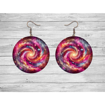 Spiral Galaxy Round Earrings - Kimmie's Creations L.L.C.