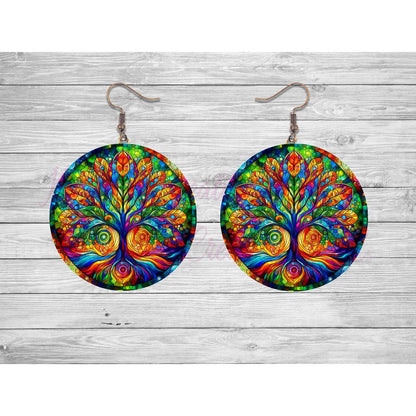 Tree of Life Round Earrings - jewelry