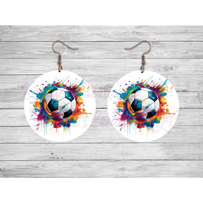 Soccer Ball Round Earrings - jewelry