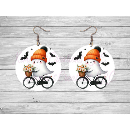 Funny Halloween Ghosts Round Earrings - 20 - jewelry