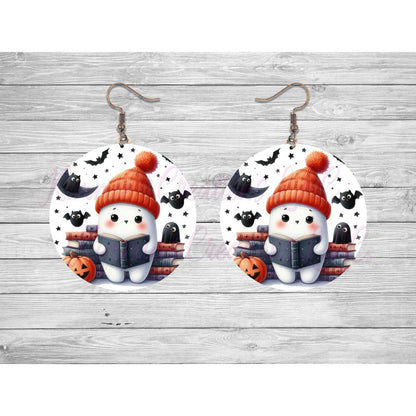 Funny Halloween Ghosts Round Earrings - 22 - jewelry