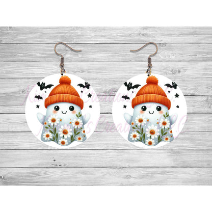 Funny Halloween Ghosts Round Earrings - 26 - jewelry