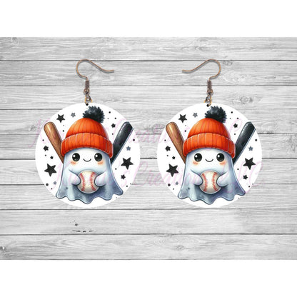 Funny Halloween Ghosts Round Earrings - 27 - jewelry