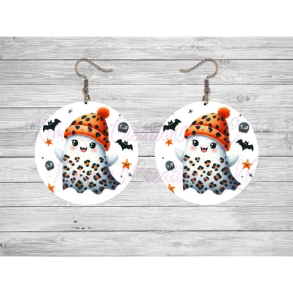 Funny Halloween Ghosts Round Earrings - 28 - jewelry