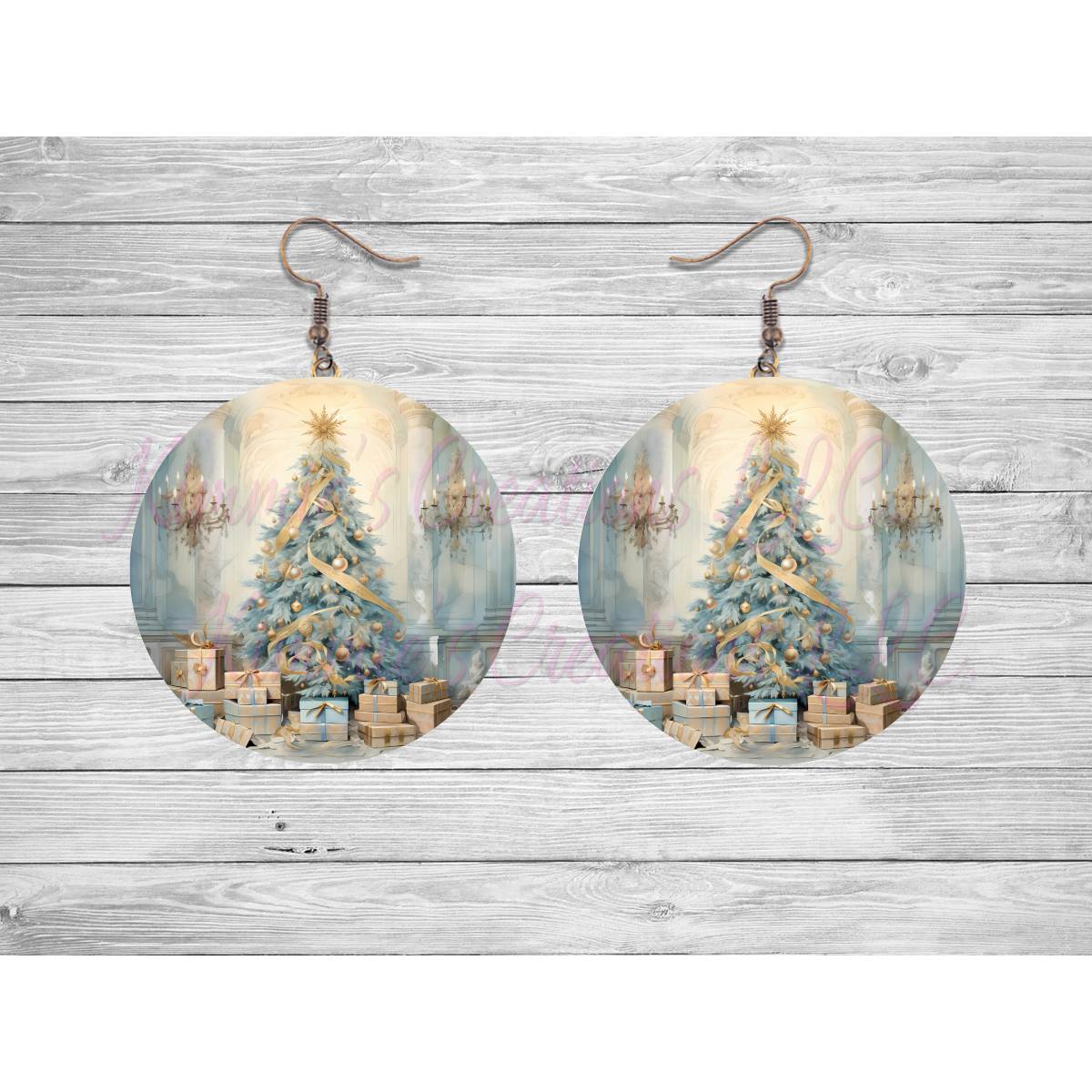 Vintage Christmas Round Earrings - Kimmie's Creations L.L.C.