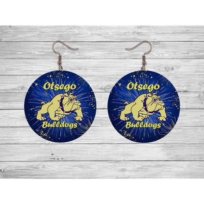 Otsego Bulldogs Round Earrings - Bulldog - jewelry