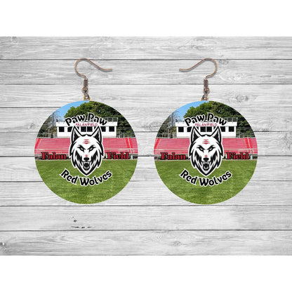 Paw Red Wolves Round Earrings - Falan Field - jewelry