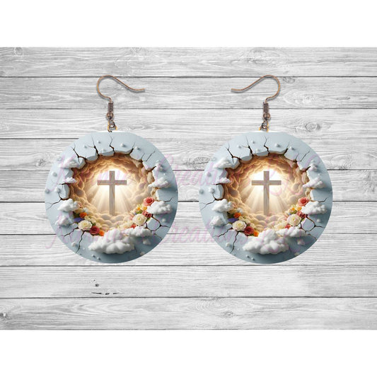 Clouds of Faith Round Earrings - Kimmie's Creations L.L.C.