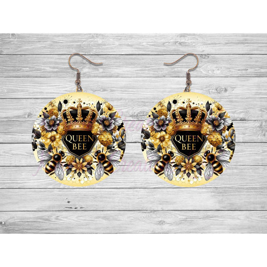 Queen Bee Round Earrings - Kimmie's Creations L.L.C.