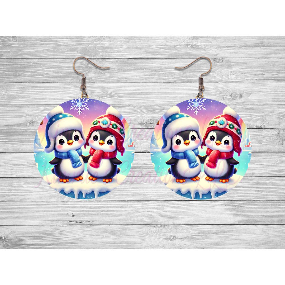 Penguin Bros Round Earrings - Kimmie's Creations L.L.C.