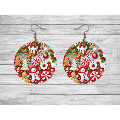 Christmas Candy Round Earrings - jewelry