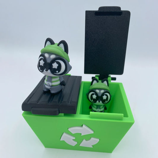 Racoon Garbage Man 3d printed set