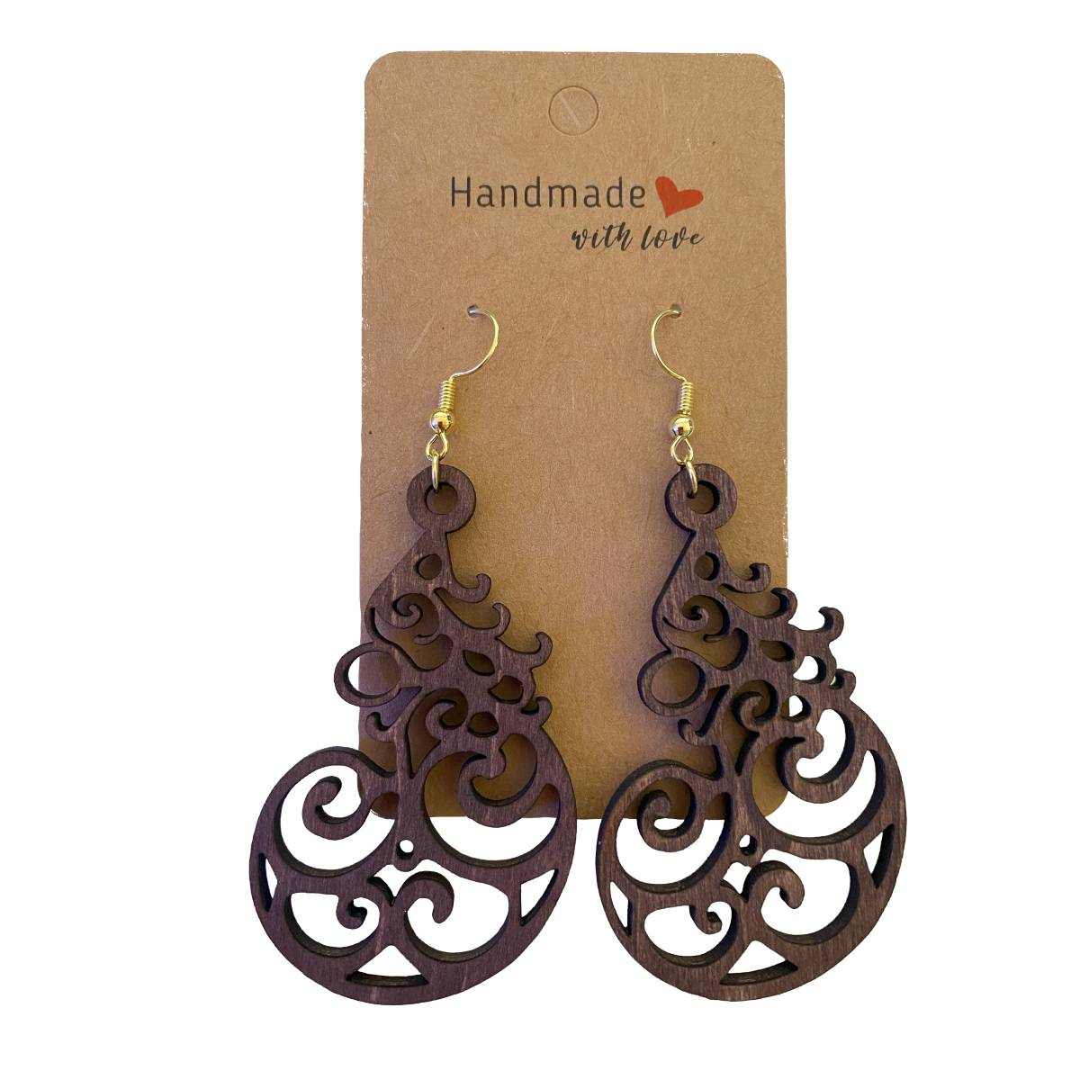 Resplendent Geometric Wooden Earrings - Rosewood - jewelry