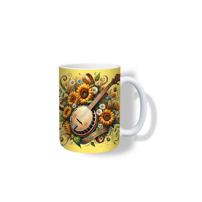 Banjo on Floral Background Mug - Kimmie's Creations L.L.C.