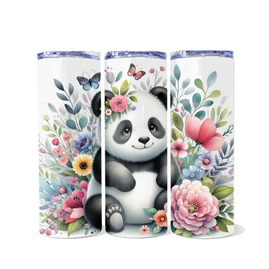 Cute Panda Dual Opening Skinny Tumbler