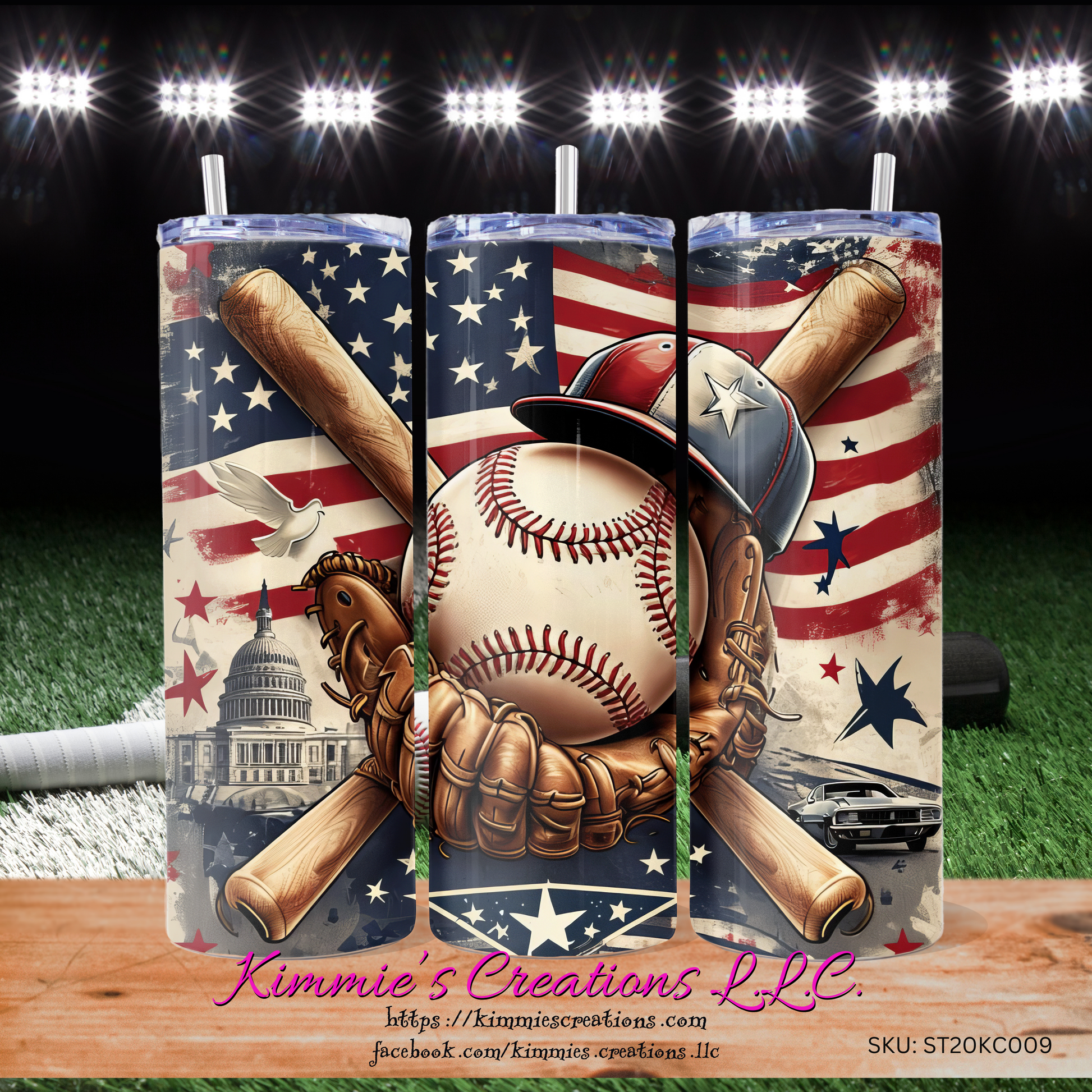 Home Run: Celebrate America's Favorite Pastime! - a Skinny Tumbler - Kimmie's Creations L.L.C.