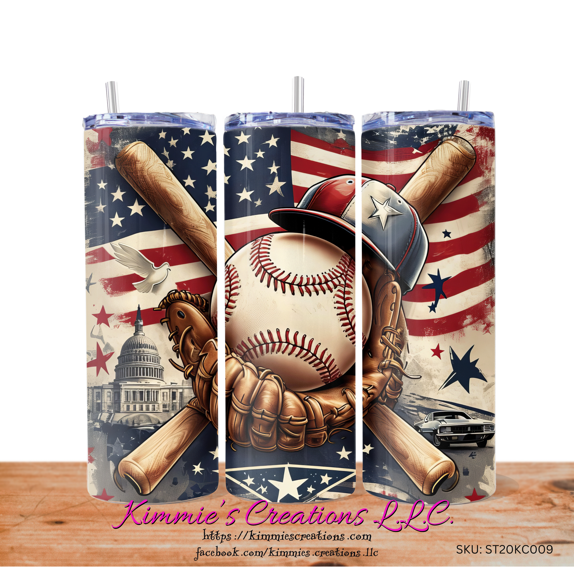 Home Run: Celebrate America's Favorite Pastime! - a Skinny Tumbler - Kimmie's Creations L.L.C.