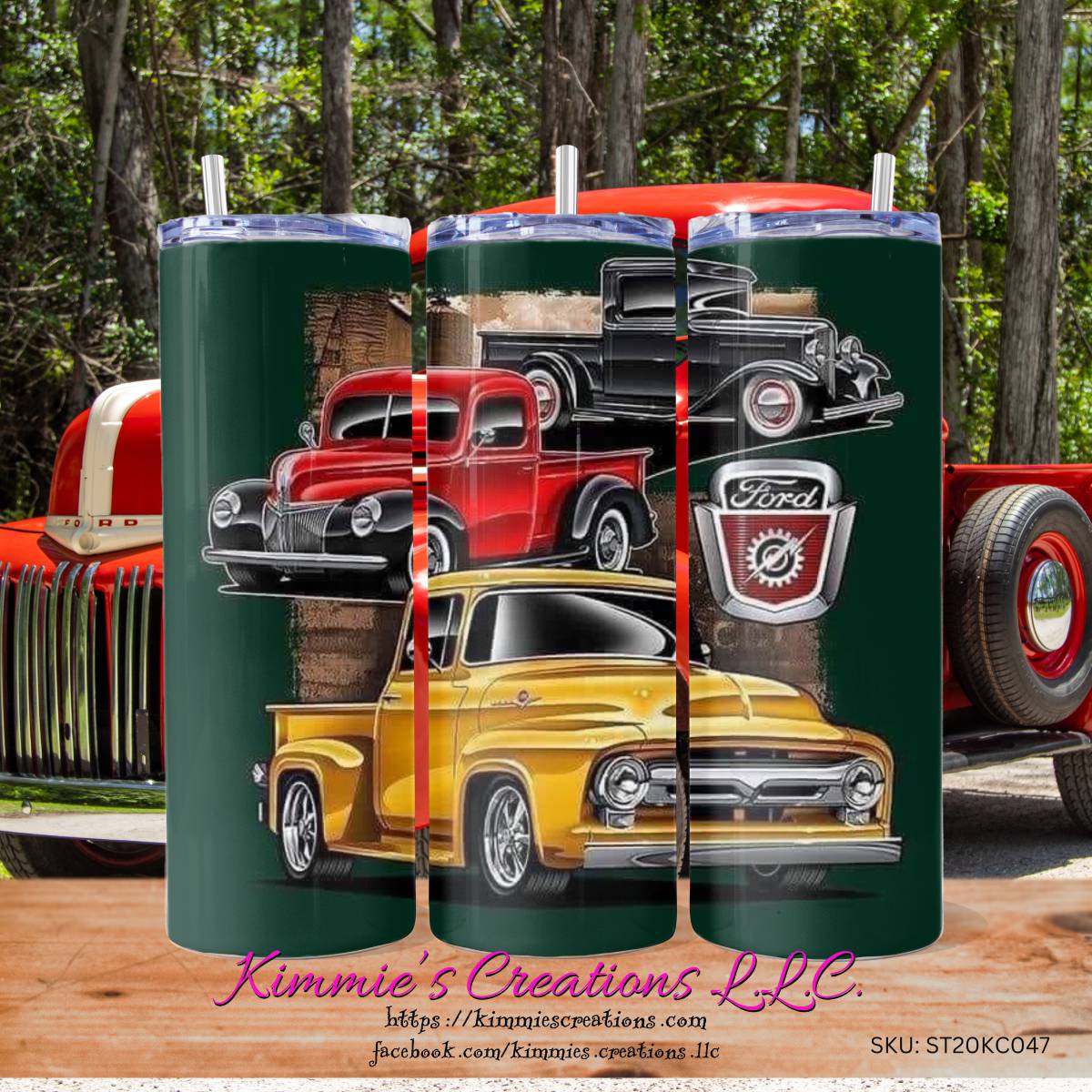 Classic Ford Trucks on a Skinny Tumbler - skinny tumbler