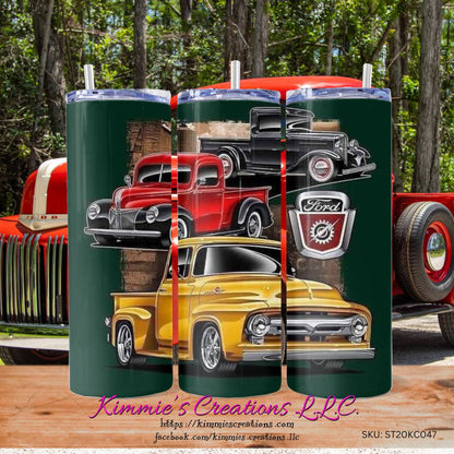 Classic Ford Trucks on a Skinny Tumbler - skinny tumbler