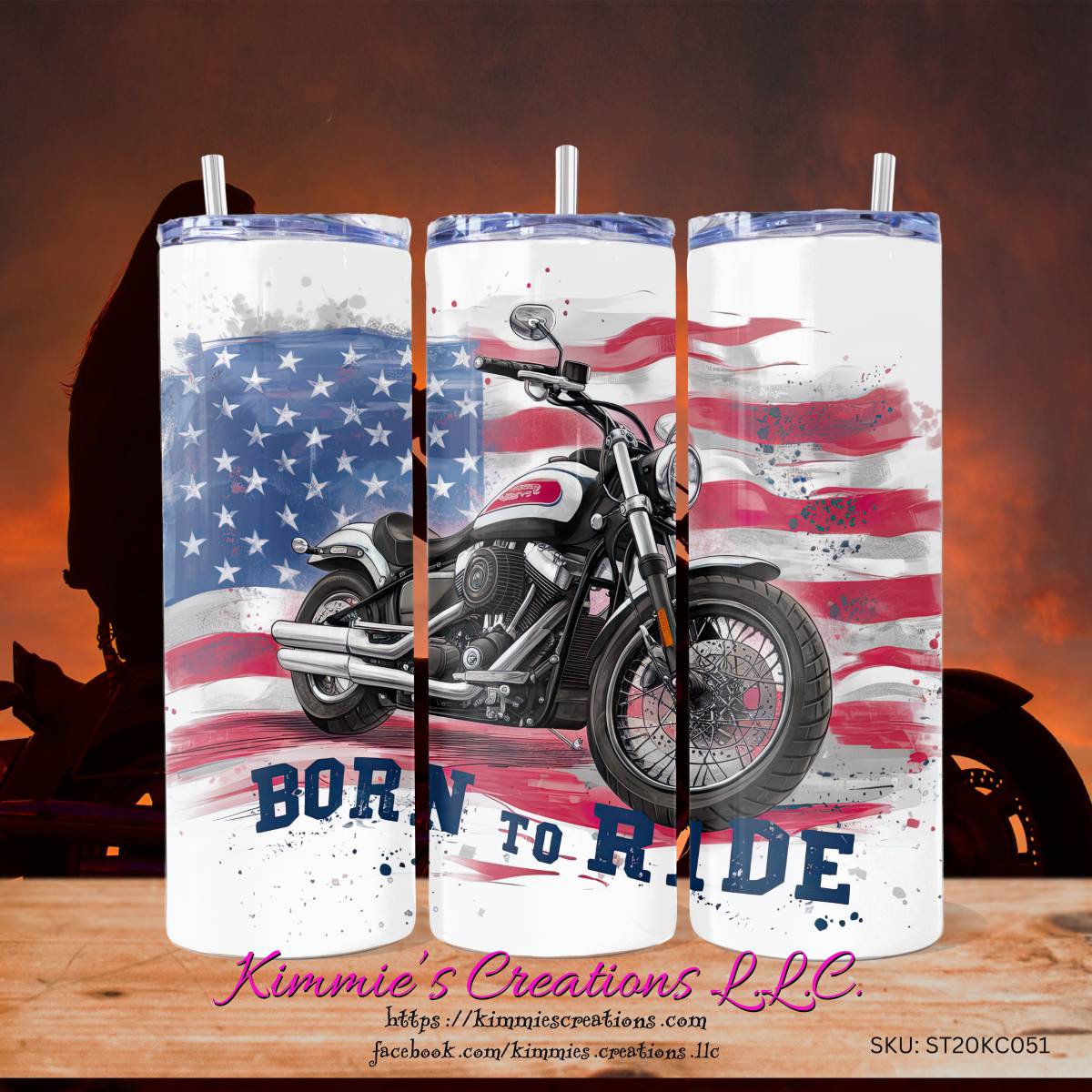 Born to Ride Biker Enthusiasts Skinny Tumbler - skinny tumbler