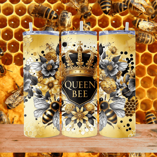 Queen Bee skinny tumbler - Kimmie's Creations L.L.C.