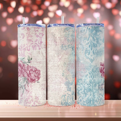 Vintage Romantic Pattern Skinny Tumbler Collection - 01 / Standard - skinny tumbler