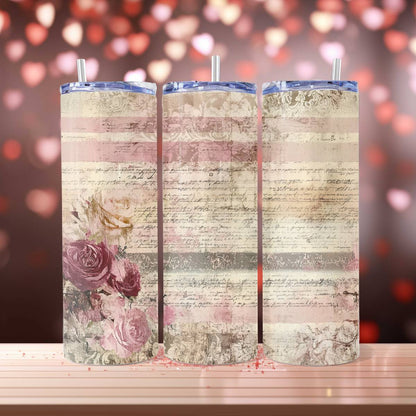 Vintage Romantic Pattern Skinny Tumbler Collection - 03 / Standard - skinny tumbler