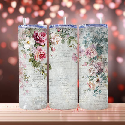 Vintage Romantic Pattern Skinny Tumbler Collection - 04 / Standard - skinny tumbler