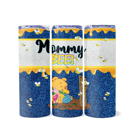 Mommy Bee with Pooh Bear & Piglet Dual Opening Skinny Tumbler