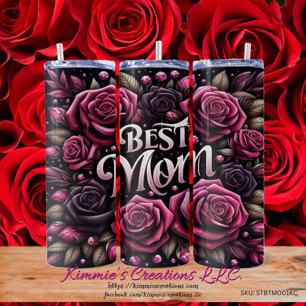 Surprise the Best Mom with this Stunning Rose-Adorned Tumbler! - skinny tumbler