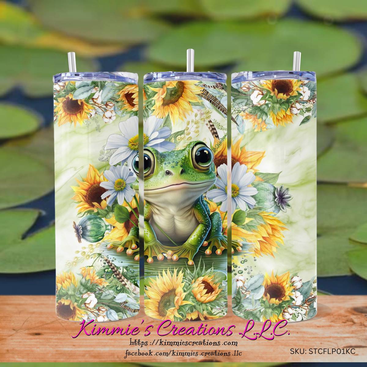 Adorable Frog on a Lily Pad - Skinny Tumbler - skinny tumbler