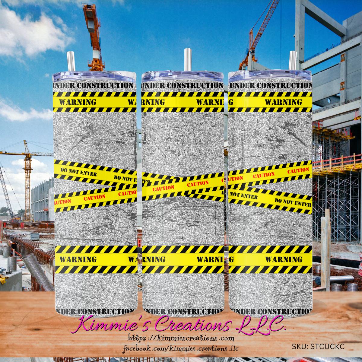 Caution Under Construction Skinny Tumbler - skinny tumbler