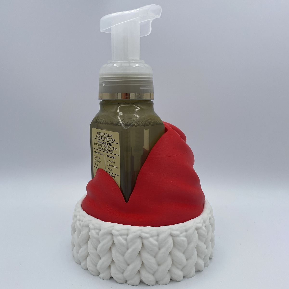 Santa Hat Knitted BBW soap holder 3D printed Christmas decor