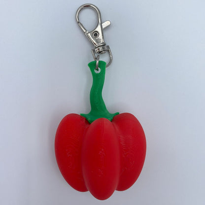 Screaming Bell Pepper Keychain or Zipper Pull