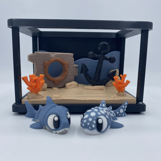 Deep Sea Tank and Shark Playset - 3D Printed Ocean Toy for Kids