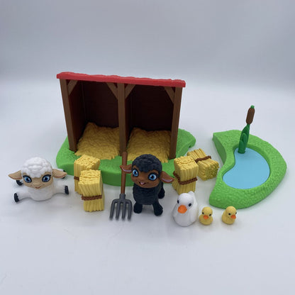 Sheep Tiny Farm Playset - 3D Printed Mini Farm with Sheep, Ducks &amp; Hay