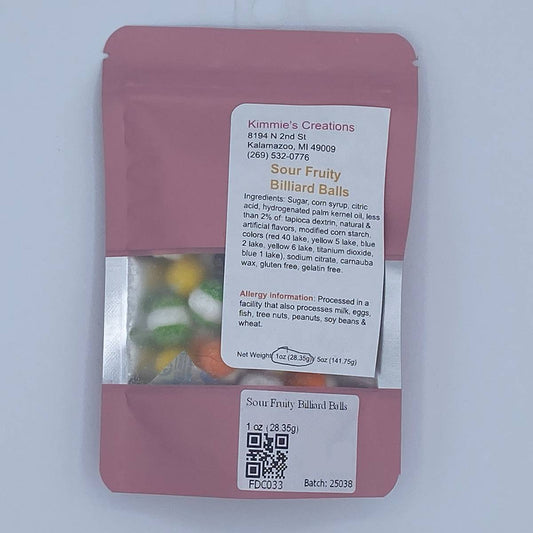 Sour Fruity Billiard Balls - 1 oz - freeze-dried candy