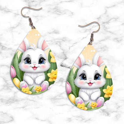 Easter Rabbit Teardrop Earring Collection - 01 - jewelry
